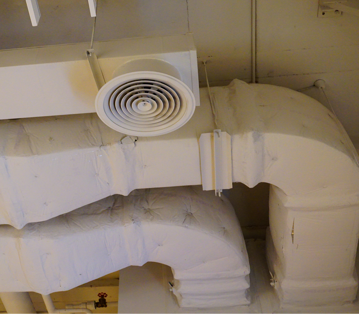White insulated air ductwork