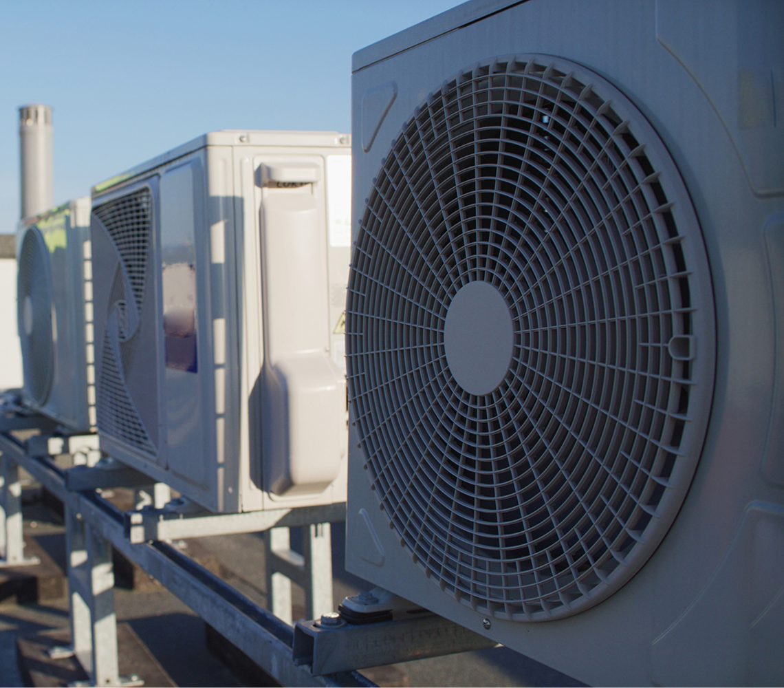 Outdoor air conditioning units on rooftop